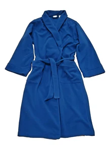 EUC LL Bean Fleece Robe Kids L 14-16 Blue Long Sleeve Pockets Wrap 212316 - Picture 1 of 10