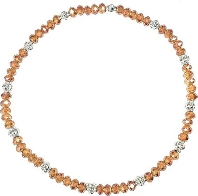 Pulsera tobillera con cuentas elásticas - naranja iridiscente (A151) Foto 1 de 2