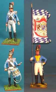 Unmontierte Bayerische Linie Infanterie, weißes Metall 60 mm Figurenset VID SOLDATEN - Bild 1 von 52