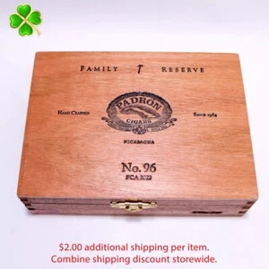 Reserva Familiar Padrón Nº Caja de cigarros de madera vacía 96 6,75" x 5" x 2" - Imagen 1 de 10