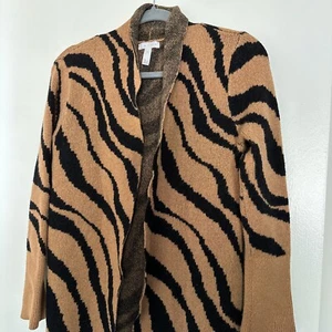 Womens Cardigan Size Small Ladies Juniors Women’s Long Leopard Animal Print - Picture 1 of 6
