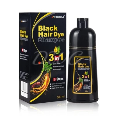 Champú tinte para cabello negro a base de hierbas naturales MEIDU para cabello gris semipermanente 3 en 1 Foto 1 de 2