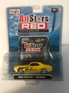 2008 Maisto-Yellow 1969 Pontiac Firebird- All Stars Red Series-Very Detailed   - Picture 1 of 4
