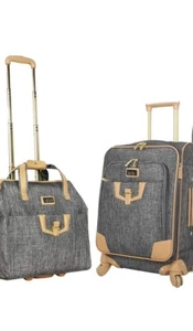 Nicole Miller New York Designer Luggage Collection,Expandable Softside  2PC Set - Picture 1 of 8