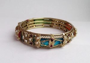 Vintage women's bracelet jewelry Stones India Scan - Picture 1 of 12