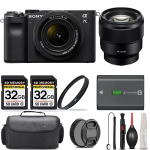 Sony a7C Camera (Black) +28-60mm Lens + 85mm Lens + UV Filter + 64GB And More! - Picture 1 of 8