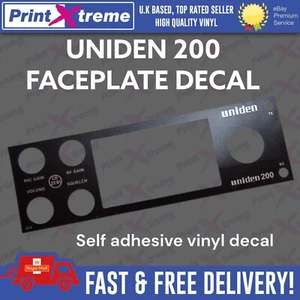 UNIDEN 200 BLACK cb radio faceplate Decal Sticker bezel self adhesive vinyl - Picture 1 of 5