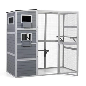 4-Tier Cat Playpen Outdoor Cat House Catio Enclosure with Resting Box, Platforms - Picture 1 of 14