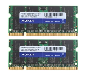 2pcs Adata 2 GB 2RX8 PC2-5300S Non-Ecc Memory DDR2 667 Mhz RAM Laptop SODIMM #N - Picture 1 of 9