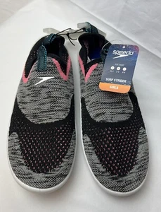 Surf Strider Juniors Water Swim Shoes Sz. 4-5 Heather Gray Pink Black NWT - Picture 1 of 8