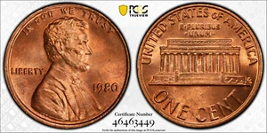 1980 PCGS MS65RD Red FS-101 Red DDO Doubled Die Obverse Lincoln Cent - Picture 1 of 5
