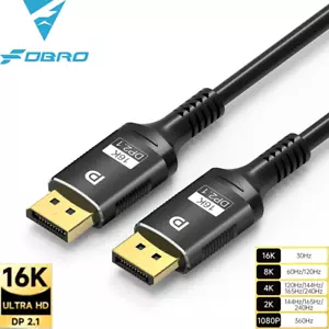 16K DisplayPort 2.1 Cable - 8K@120Hz, 4K@240Hz, 80Gbps for Gaming & TV - Picture 1 of 9