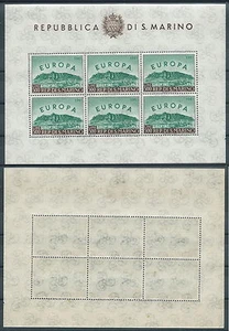 1961 SAN MARINO FOGLIETTO EUROPA PICCOLA MACCHIA IN BASSO MNH ** - B3 - Imagen 1 de 1