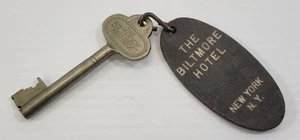 *B47) The Biltmore Hotel New York Skeleton Barrel Room Key Leather Fob #2029 - Picture 1 of 10
