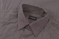 Ermenegildo Zegna NWT Sport Shirt Size S In Brown With Small Gray Plaid Cotton