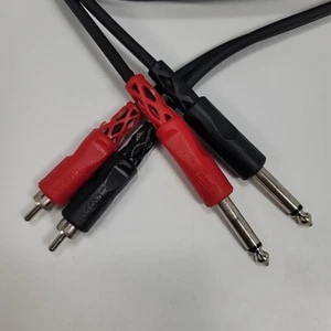 Hosa CPR-204 Dual Unbalanced 1/4" TS to Dual RCA Cable 7 Feet - Picture 1 of 2