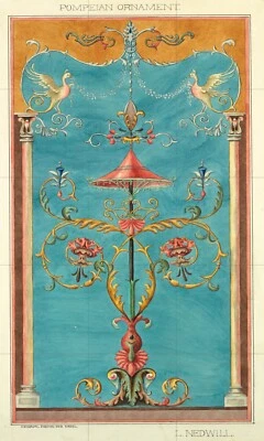 Mosaic Ceramic Panel of Nedwill Pompeian Ornament Backsplash Tile Mural Art - Image 1 of 4