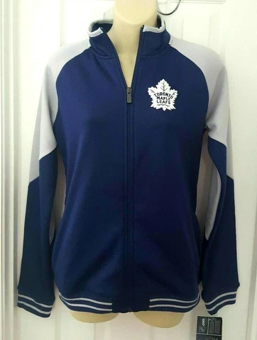 TORONTO MAPLE LEAFS Girls Jacket Size Large 14 Coat Stitched Front & Back Logos Cover