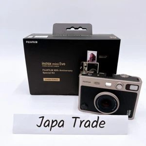 Instax mini Evo FUJIFILM Camera 90th Anniversary Bundle Titanium Gold Limited JP - Picture 1 of 14