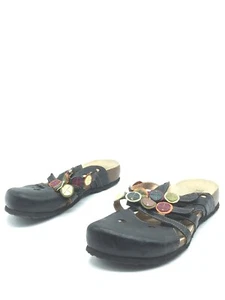 Think! Julia Sandalias De Cuero Negro Para Mujeres T.38 US.6 UK.5 - Imagen 1 de 5