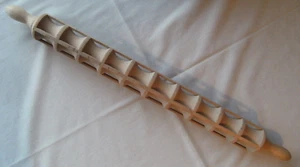 Wooden Ravioli Pasta Press Rolling Pin Tool 10 Slot 4 Row 23.5" - Picture 1 of 3