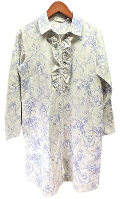 Vestido de manga comprida Soft Surroundings com babados 100% algodão flanela comprimento do joelho médio - Imagem 1 de 4