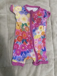 Little Sleepies Retired RAINBOW BLOOMS FLORAL Jumper Pajamas 3-6 Months - Picture 1 of 3