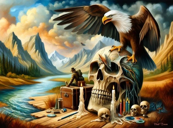 After Salvadore Dali 绘画 Giclee 帆布 16 英寸 x 20 英寸带垫框 — 第 1/1 张图片