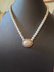 Vintage VENDOME Perlenkette Cabichon Perle und Strass - Bild 1 von 6