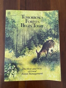 Vintage 1988 USDA National Forest Service National Park Brochure Fold Out Poster - Picture 1 of 7
