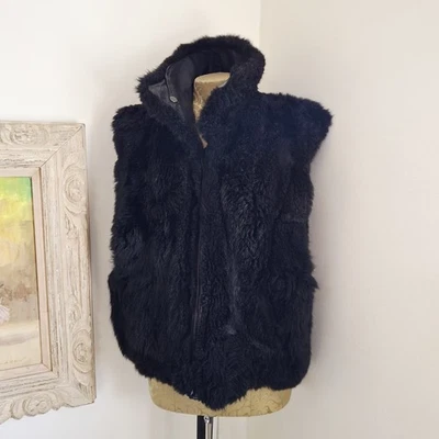 Chaleco Chaqueta Vintage Gótico Gótico Piel Negra De Gran Tamaño con Cremallera Lg Foto 1 de 4