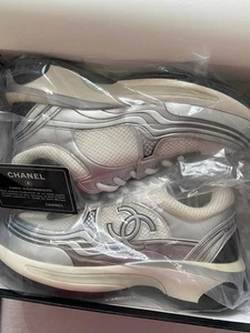 Women's Chanel sneakers size 39 - white and silver - excellent condition of the - Picture 1 of 5