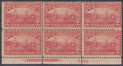 US Stamp #372 F NH Bottom Plate Block of 6 - Weak Vertical Perfs - CV $425 - Image 1 of 2
