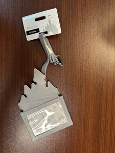 Disney Parks Cinderella Castle Gray Necklace Lanyard ID Card Holder New - Picture 1 of 5