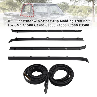 4x Car Window Weatherstrip+2 Seals For GMC C1500 C2500 C3500 K1500 K2500 K3500 - Image 1 of 4
