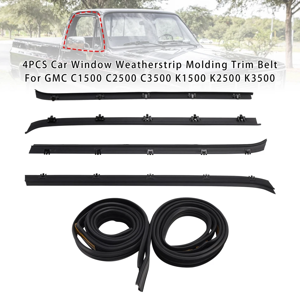 4x Car Window Weatherstrip+2 Seals For GMC C1500 C2500 C3500 K1500 K2500 K3500 Foto 1 de 4