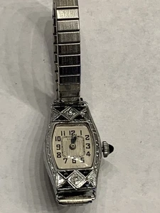 Reloj Vintage Oro Blanco 14K con Diamantes - Imagen 1 de 24