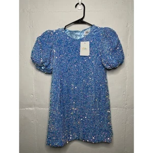 NEW Lola and the Boys Blue Snow Angel Shimmer Dress Girls Size 8 - Picture 1 of 8