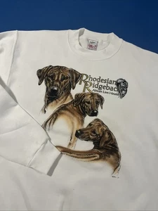 Vintage Rhodesian Ridgeback African Lion Hound Sweatshirt Gr. L weiß - neu - Bild 1 von 11