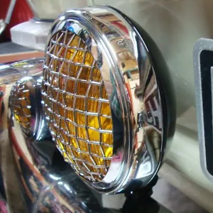 Spot Light Amber with vintage mesh grille light sign classic car 12v AAC152 - Picture 1 of 5