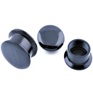 3MM-25MM SCHWARZ OHR PLUG SCHLICHT SCHRAUB SCREW TUNNEL PLUGS BLACK STASH TAPER - Bild 1 von 1