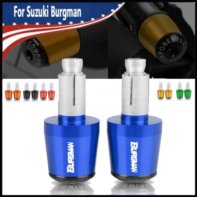 For Suzuki Burgman 200 400 650 CNC Handlebar Bar Ends Hand Grips End Caps NEW Foto 1 de 4