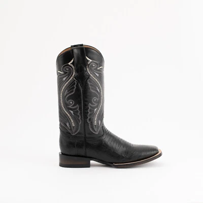 Ferrini Mens Black Leather Teju Lizard S-Toe Taylor Cowboy Boots - Image 1 of 4