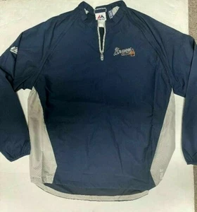 Chaqueta Majestic BOYSS Atlanta Braves 1/4 Cremallera Convertible Cool Base Nueva XL - Imagen 1 de 2