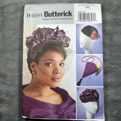 Butterick 4695 Hat & Bag Sewing Pattern OSZ 2005 Retro Style Accessories Y2K - Image 1 of 4