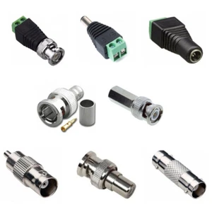 CCTV BNC COAXIAL CRIMP VIDEO RCA PHONO RG59 BALUN UTP CAT5 CONECTOR ACOPLADOR DE UNIÓN - Imagen 1 de 19