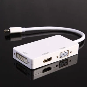 Mini DP ThunderBolt To VGA DVI HDMI HD Video Cable Adapter For Apple Mac Pro Air - Picture 1 of 4