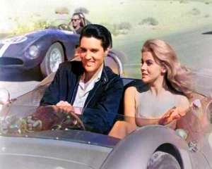ELVIS PRESLEY With ANN MARGARET Race Car Celebrity 8x10 Photo Rock & Roll King! - Picture 1 of 7