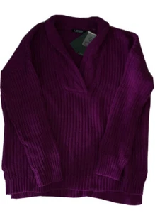 NUEVO CON ETIQUETAS LAUREN Ralph Lauren Suéter Púrpura Cuello en V Tallas S L  - Imagen 1 de 1