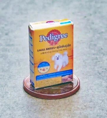 Puppenstube leer Hunde Futter Paket Maßstab 1:12 Miniatur Haustier Pedigree Tumdee